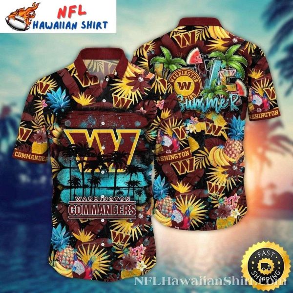 Tropical Game Day – Commanders Summer Vibes Aloha Shirt