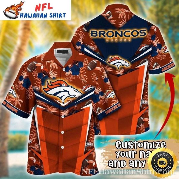 Tropical Getaway Denver Broncos Custom Name Aloha Shirt