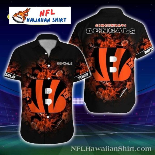 Tropical Helmet Burst Cincinnati Bengals Black Hawaiian Shirt – Midnight Jungle Roar