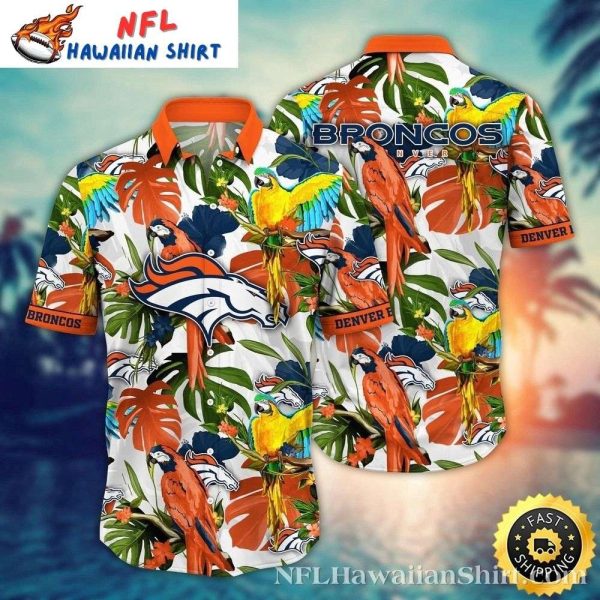 Tropical Leaves And Parrots Denver Broncos Hawaiian Shirt