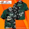 Tropical Nocturne – Flamingo New York Jets Hawaiian Shirt