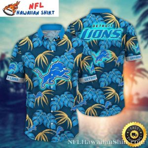 Tropical Night Palm Detroit Lions Hawaiian Shirt