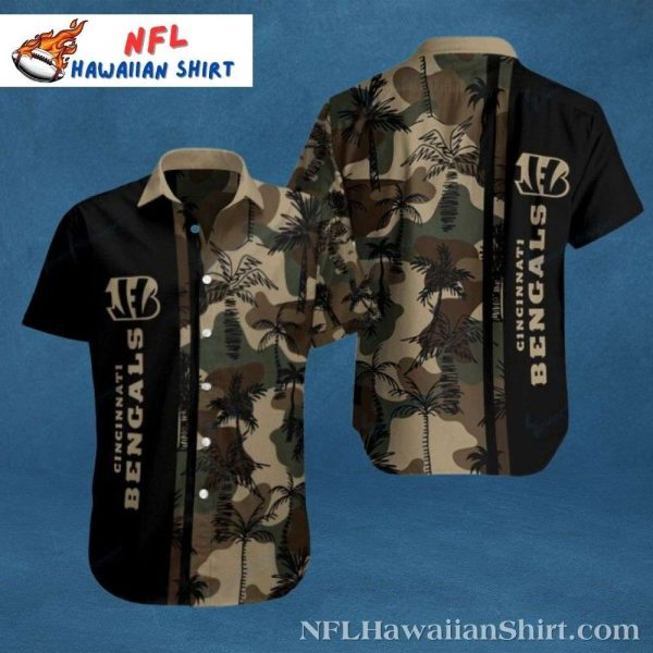 Tropical Nightfall Cincinnati Bengals Hawaiian Shirt – Palm Silhouette Bengals Aloha Shirt
