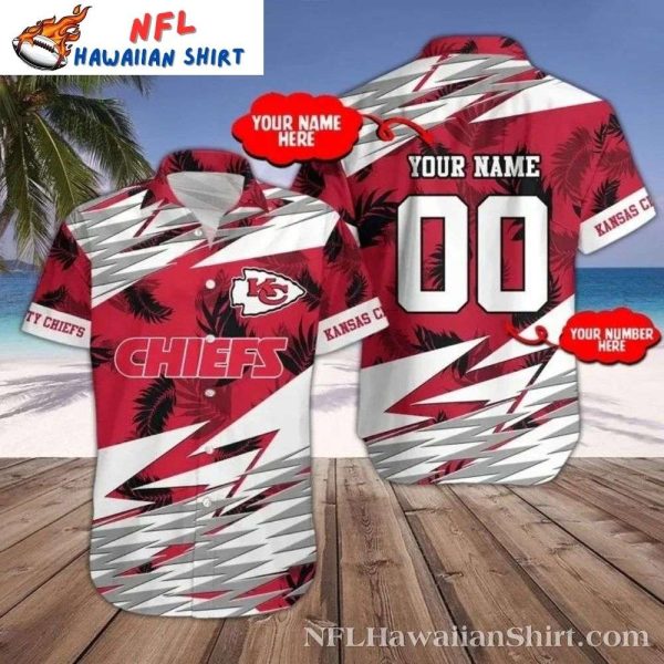 Tropical Palm Kansas City Chiefs Red And White Hawaiian Shirt