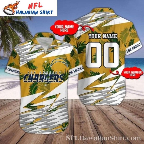 Tropical Palm Los Angeles Chargers Customizable Hawaiian Shirt