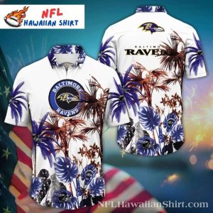 Tropical Palm Shadows Baltimore Ravens Aloha Shirt