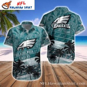 Tropical Palm Silhouette Philadelphia Eagles Hawaiian Shirt