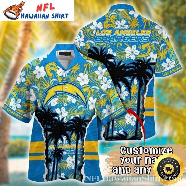 Tropical Palms And Sunset Chargers Customized Hawaiian Shirt