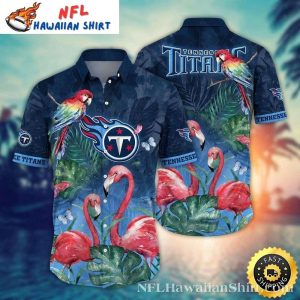 Tropical Parrot And Flamingo Titan – Tennessee Titans Hawaiian Shirt