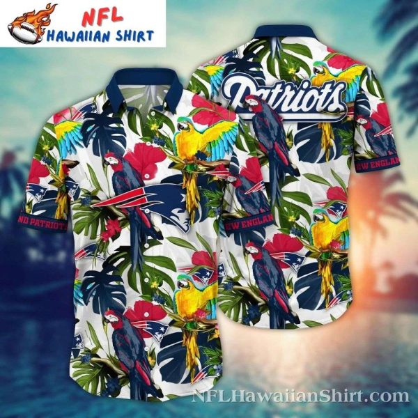 Tropical Parrot Fanfare New England Patriots Hawaiian Shirt