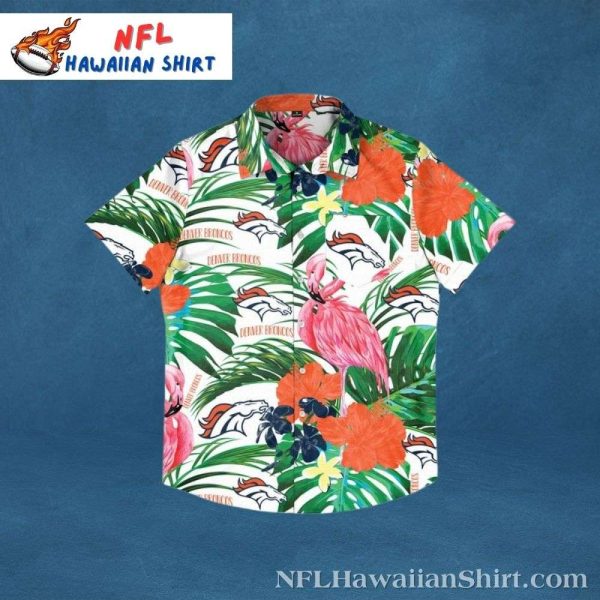 Tropical Pink Flamingo Hawaiian Broncos Shirt With Vibrant Nature Accents
