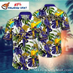 Tropical Ravens Parrot Paradise Hawaiian Shirt – Baltimore Wildlife Aloha Shirt