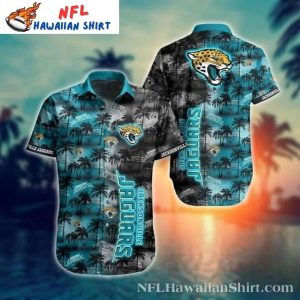 Tropical Sunset Palm Trees Jacksonville Jaguars Hawaiian Shirt
