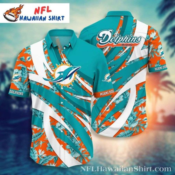 Tropical Swirl Miami Dolphins Hawaiian Shirt – Fan’s Ocean Wave Edition