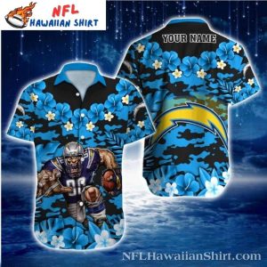 Tropical Tackle – Chargers Player And Floral Print Aloha Shirt