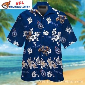 Tropical Tennessee Titans Game Day – Floral Emblem Hawaiian Shirt