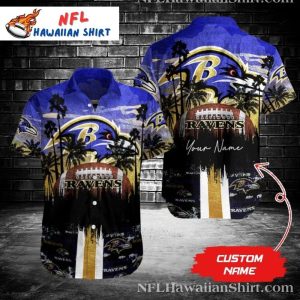 Tropical Touchdown – Baltimore Ravens Aloha Shirt With Palm Graphics