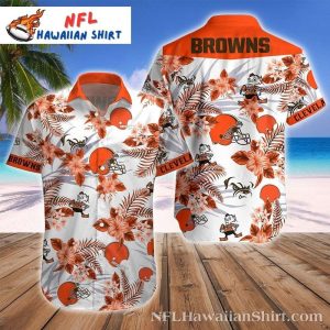 Tropical Touchdown Browns Hawaiian Shirt – Lush Floral Design