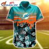 Vintage Vibes – Miami Dolphins Retro Barbed Wire Hawaiian Shirt