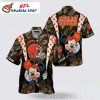 Sunset Helmet And Hibiscus – Personalized Cleveland Browns Aloha Shirt