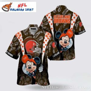 Tropical Touchdown Mickey Minnie – Cleveland Browns Hawaiian Shirt