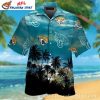 Tropical Touchdown Palm Tree Design Personalized Jaguars Hawaiian Shirt