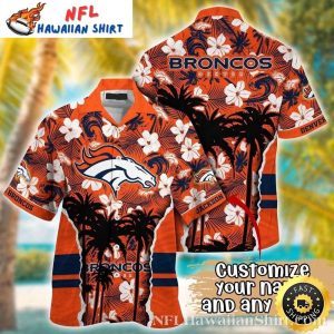 Tropical Vibes – Denver Broncos Hawaiian Shirt With Palm Tree Logo
