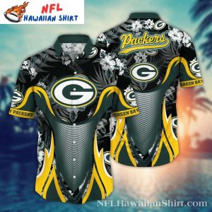 Tropical Vortex – Green Bay Packers Swirl Pattern Hawaiian Shirt