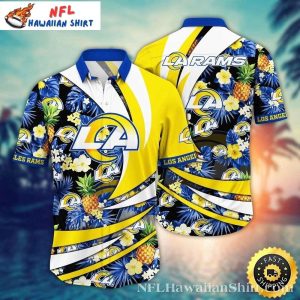 Tropical Yellow And Navy LA Rams Hawaiian Shirt – Pineapple Paradise Edition
