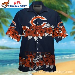 Tropicana Bears Bloom Chicago Bears Hawaiian Shirt – Men’s Hibiscus Game Day