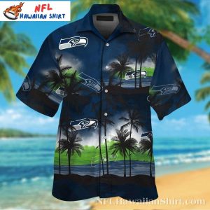 Twilight Tackle – Seahawks Ocean Horizon Hawaiian Shirt