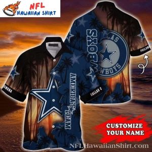 Twilight Tides Cowboys Customizable Aloha Shirt