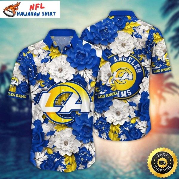 Vibrant Floral LA Rams Hawaiian Shirt – Blossoming Victory Edition