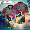 Tropical Touchdown Texans Hawaiian Shirt With Palm And Helmet Design