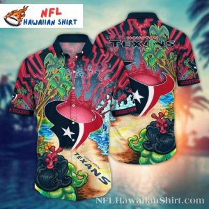 Vibrant Sunset Houston Texans Hawaiian Shirt – Beach And Lightning Design