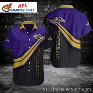 Victory Stripe – Ravens Aloha Shirt With Bold Accent Lines