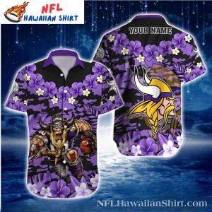 Viking Warrior Gridiron Glory Floral Hawaiian Shirt