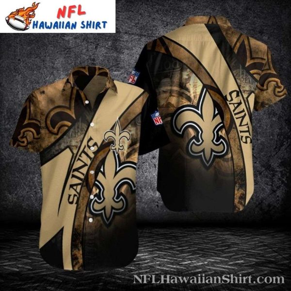 Vintage Camouflage – New Orleans Saints Hawaiian Shirt Mens
