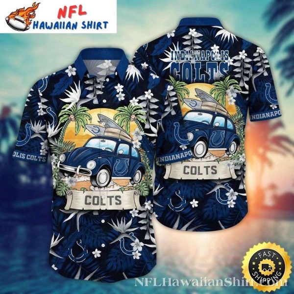 Vintage Car And Tropic Florals – Indianapolis Colts Hawaiian Shirt