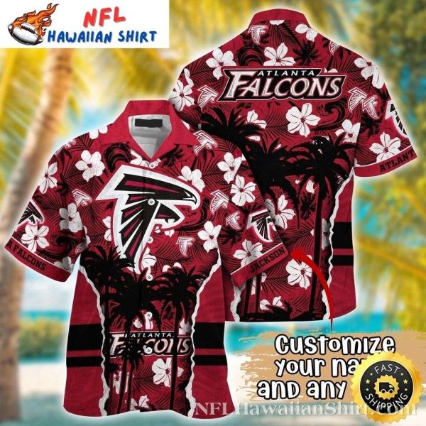 Vintage Falcons Floral Men’s Hawaiian Shirt – Classic Atlanta NFL Tropical Style