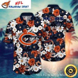 Vintage Rose Victory – Chicago Bears Hawaiian Shirt