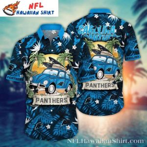Vintage Surf Blue Carolina Panthers NFL Hawaiian Shirt