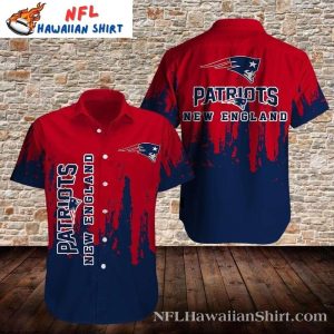 Vintage Vibe New England Patriots Hawaiian Shirt – Patriots Old School Splash Art Aloha Outfit