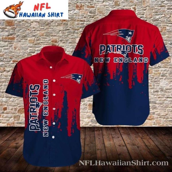 Vintage Vibe New England Patriots Hawaiian Shirt – Patriots Old School Splash Art Aloha Outfit