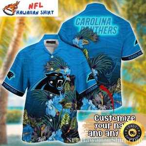 Vivid Tropics Carolina Panthers Hawaiian Shirt – NFL Panthers Floral Paradise Mens