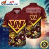Washington Commanders Palm And Hibiscus Tropical Hawaiian Shirt
