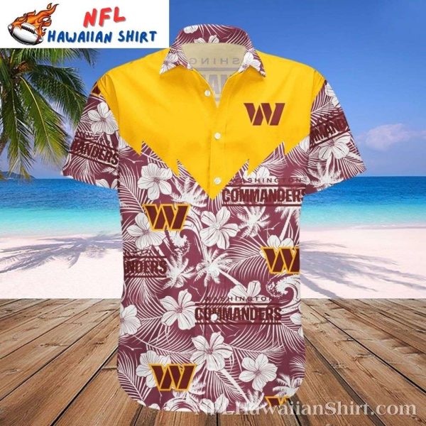 Washington Commanders Beachside Floral Hawaiian Shirt