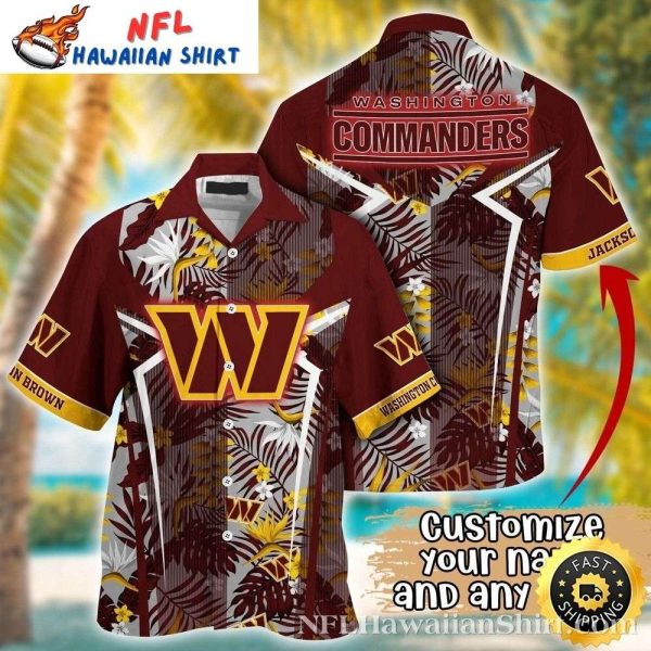 Washington Commanders Custom Hawaiian Shirt With Tropical Pattern