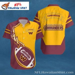 Washington Commanders Maroon And Gold Football Hawaiian Shirt