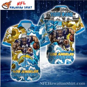 Wave Riding Rusher – Chargers Football And Wave Aloha Shirt